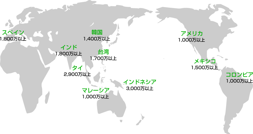 ラインスタンプの市場は全世界